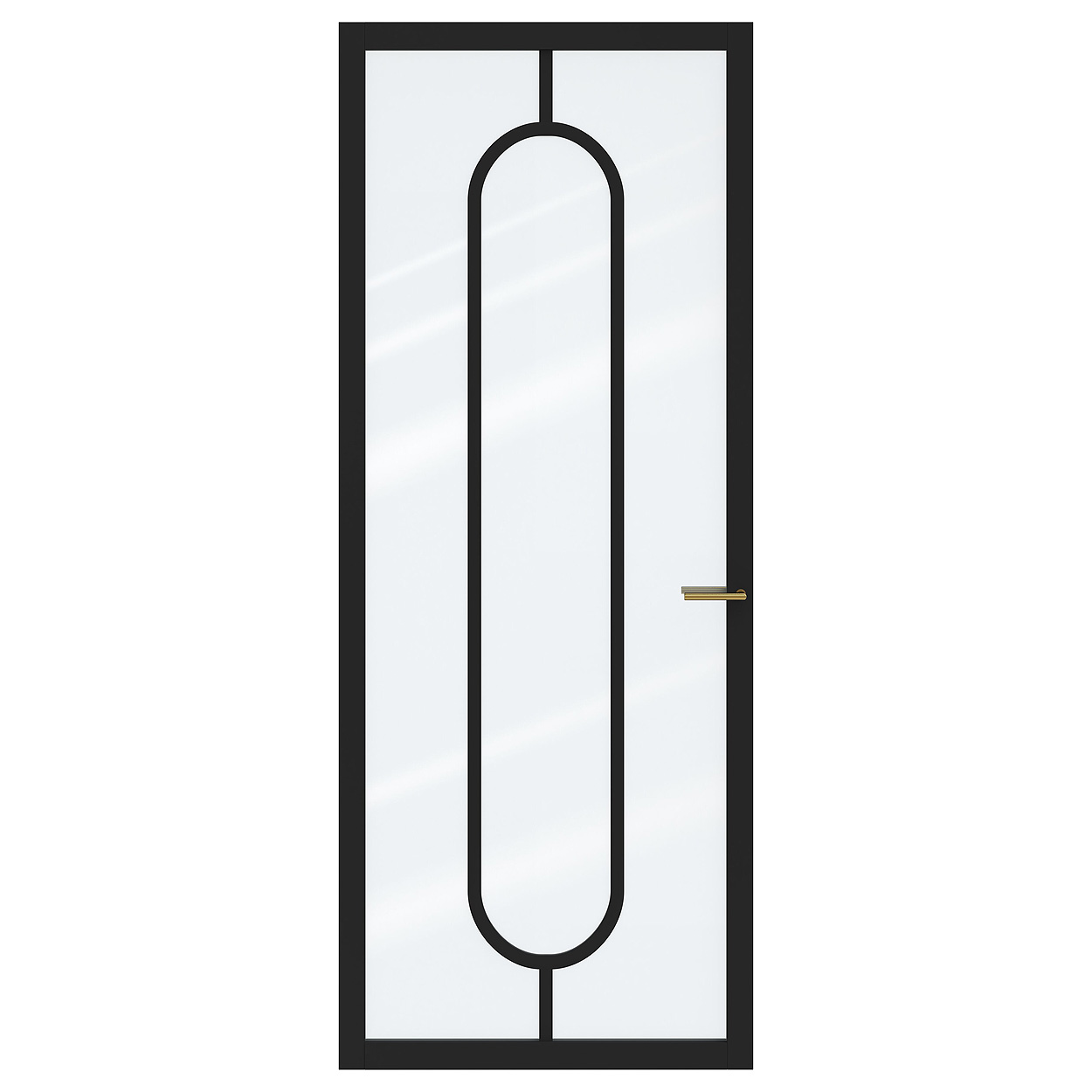 Binnendeur Skantrae SSL 14519 Blank Glas Zwart Gelakt